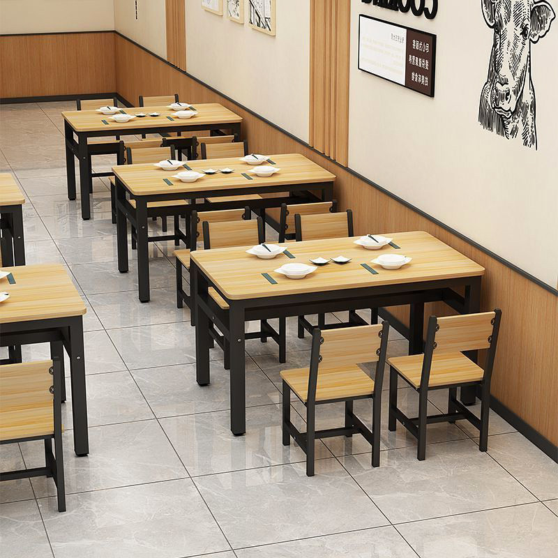 桌子餐饮商用小吃面馆饭厅快餐店专用桌椅组合简易长方形饭店餐桌