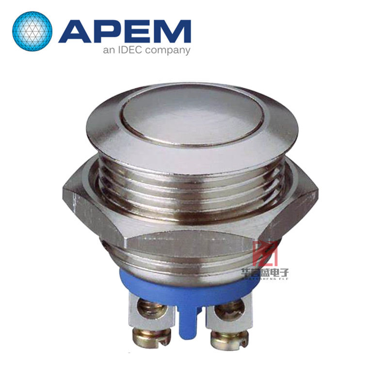 法国阿贝 APEM AV1630C900 金属按钮开关 16MM 螺丝脚
