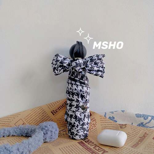 高档携千禁欲msho鸟格ins男女全自动手动折叠黑胶晒晴雨便两防用
