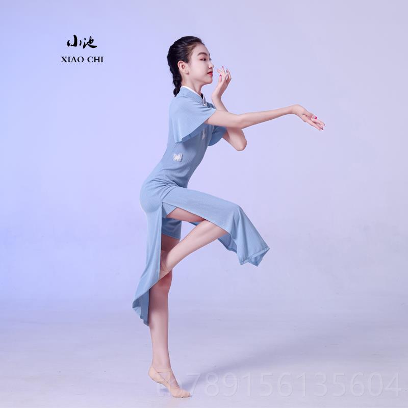 高档儿童古典舞旗童演出服女中国风碇步桥服舞蹈练功服袍艺考民族