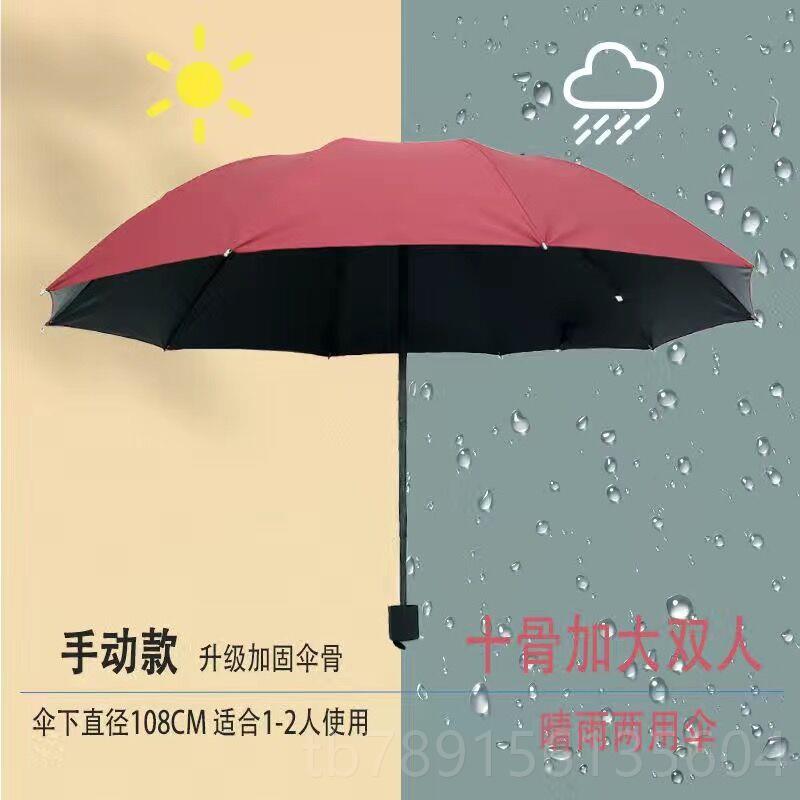高档雨伞男士号加加厚结实风耐用固抗暴手动大折叠遮阳伞晴雨两用图片