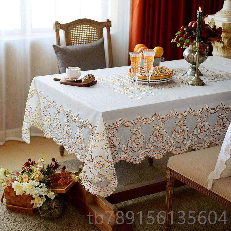 高档欧式PVC布 玫桌瑰花餐桌布防水防油餐垫蕾丝布长方形桌茶台几,居家布艺,桌布,淘宝优惠券,粉丝福利购,淘宝优惠卷
