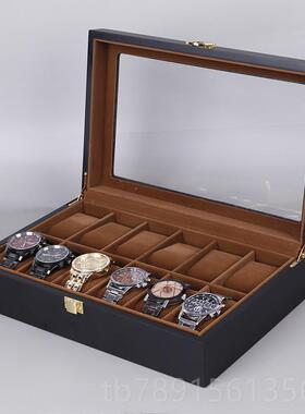 高档韵远烤油漆檀6101224位致手表盒新品手表配饰收纳示盒木展盒