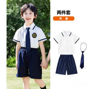 高档幼儿园园k服j衬衫夏季学生毕业照小服装六一儿童演出服运会动