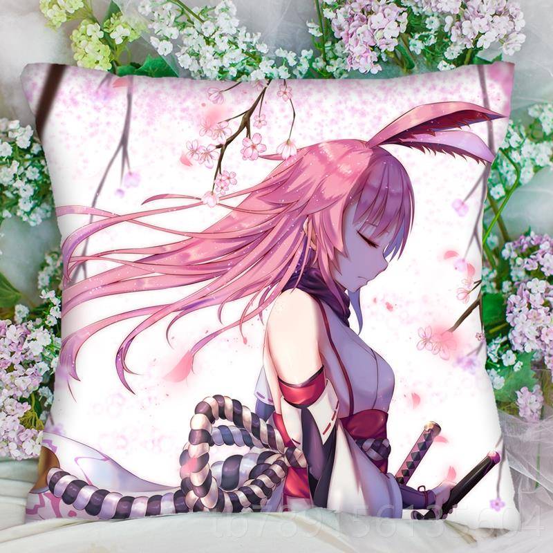 高档漫方形抱枕蕾姆狂三八重樱三动FGO汽玖车靠枕坐垫睡枕周边d定