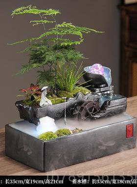 高档招财水流摆件水循环风客厅创意家居加湿器饰水晶球装品开业礼