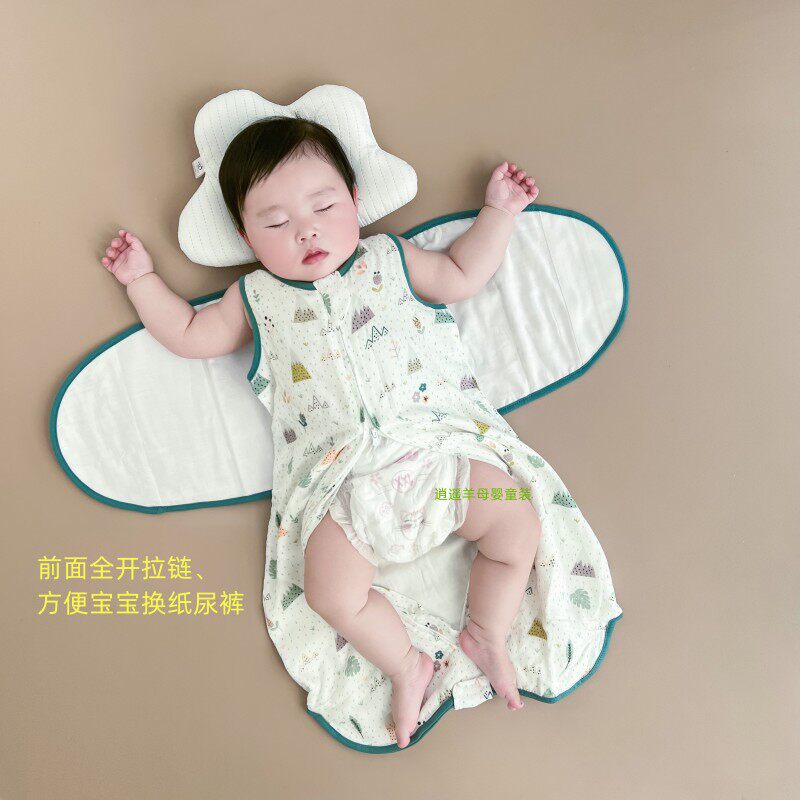 婴儿睡袋夹棉新生襁褓防惊跳吓春秋冬加厚宝宝Q抱被一体防踢被薄