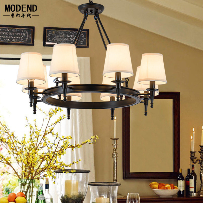 美式乡村客厅吊灯简约q温馨主卧室餐厅铁艺田园灯欧式大气书房吊