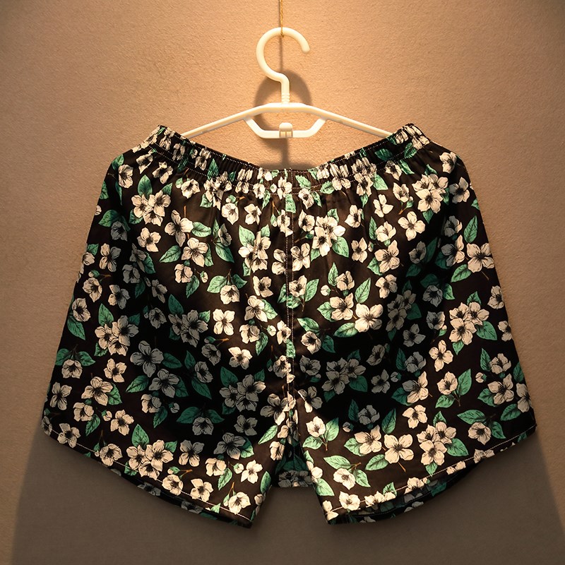 宽松男士内裤平角阿罗裤衩纯棉舒适居家L睡裤休闲时尚四角短裤头