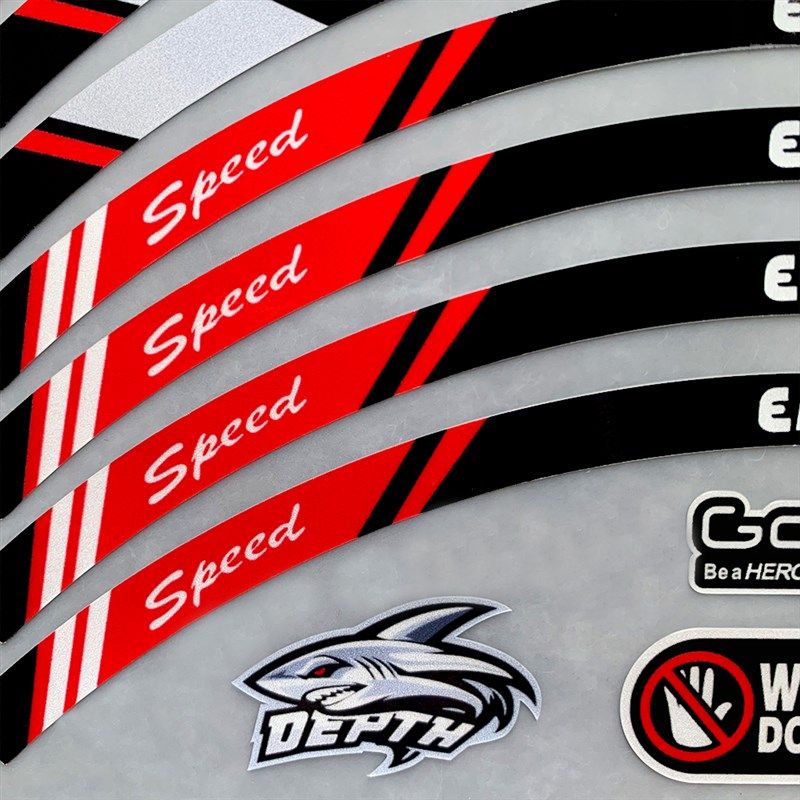 摩托车反光d轮毂贴纸踏板装饰贴花电动车改装车轮贴10-17寸钢圈贴