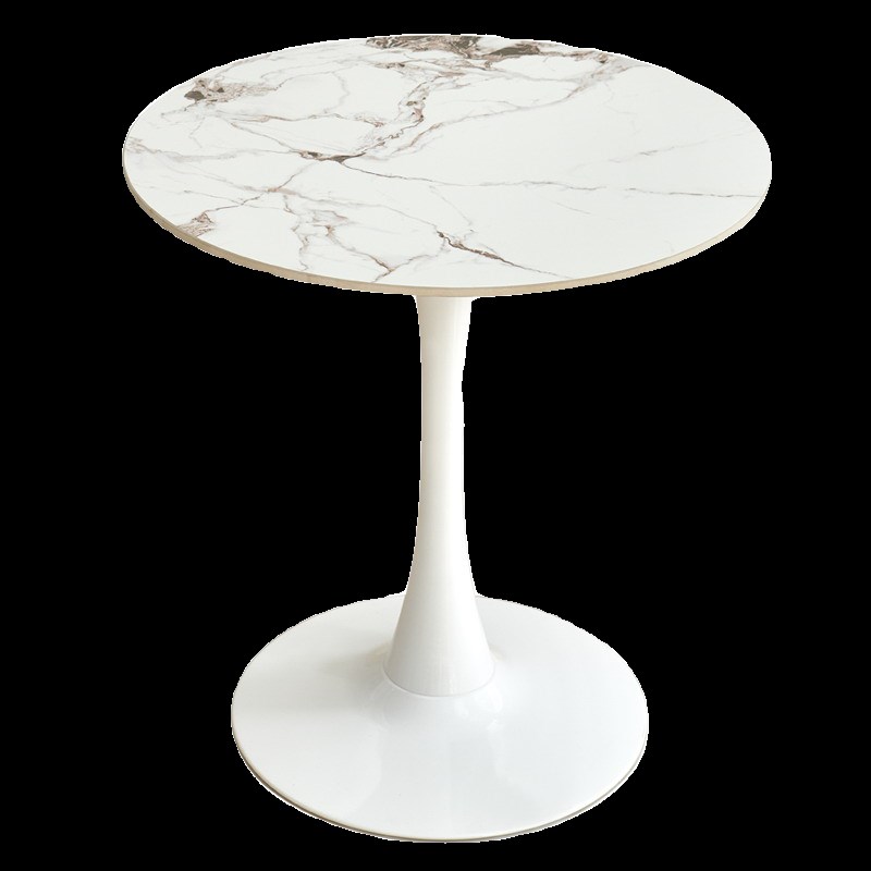 岩板洽谈桌休闲售楼处接s待会客厅简约餐桌郁金香咖啡桌阳台小圆