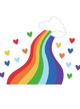 画室布置美术教室彩虹装饰培训机构文F化墙幼儿园美工室墙面贴环