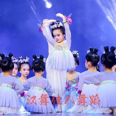 儿童古典舞初夏画中游q演出服装烟雨行舟采莲戏蝶表演舞蹈汉服襦