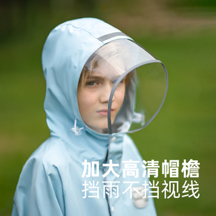 全身防暴雨女孩雨Z披儿童雨具 中学生雨衣男童上学带书包位长款
