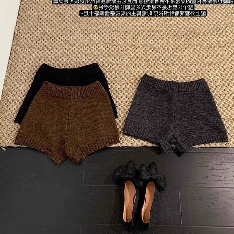 秋冬新款韩版百搭羊毛针织短v裤女小个子直筒宽松阔腿休闲裤毛衣,女装/女士精品,休闲裤,淘宝优惠券,粉丝福利购,淘宝优惠卷