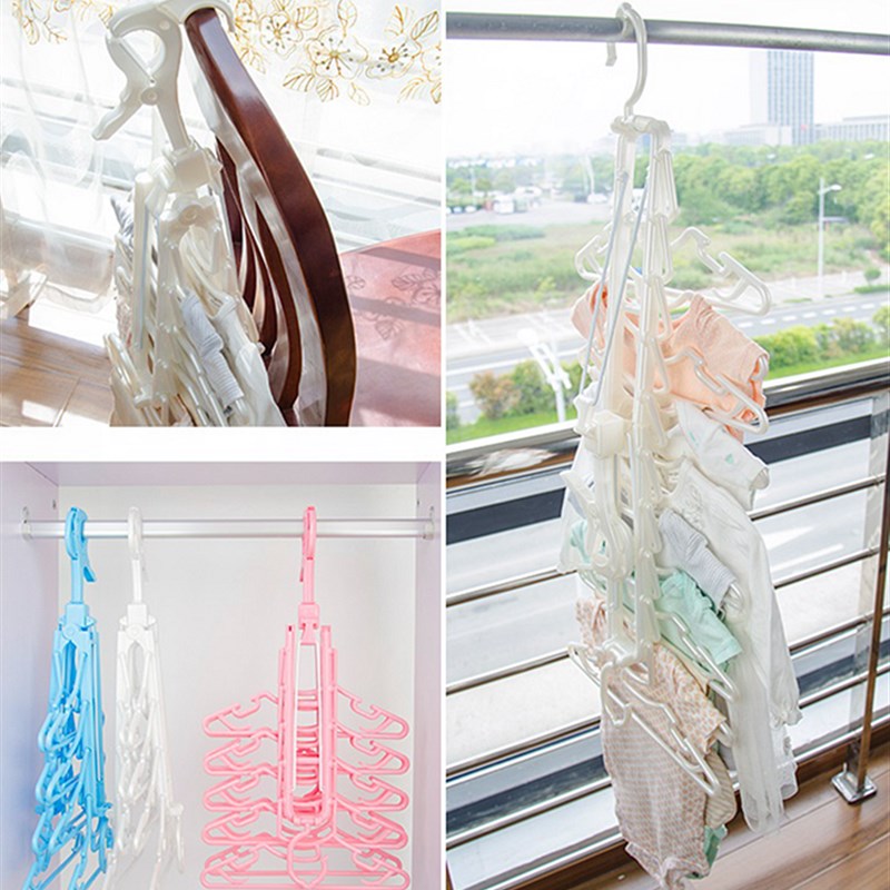 儿童衣架子新g生婴儿小孩宝宝多功能衣服挂撑家用可折叠晒晾衣架