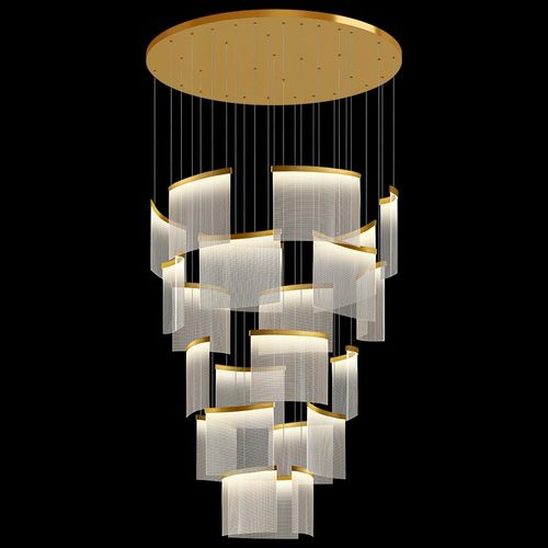 别墅复式楼大吊灯客厅吊灯loft公寓挑高挑空P设计师楼中楼梯灯吊