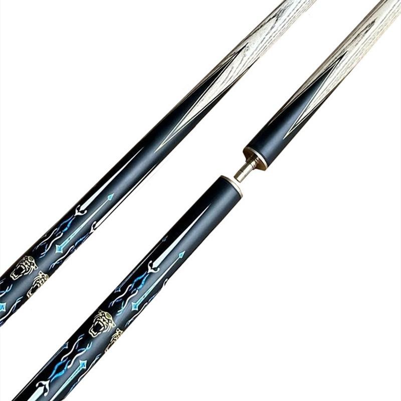 中式黑八台球杆3/4分体小头杆10mDm一体通杆桌球杆九球美式手工杆