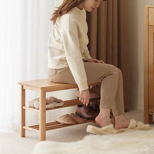 柜玄关家用换鞋 凳落地 架门厅z收纳柜简易鞋 可坐入户全实木多层鞋