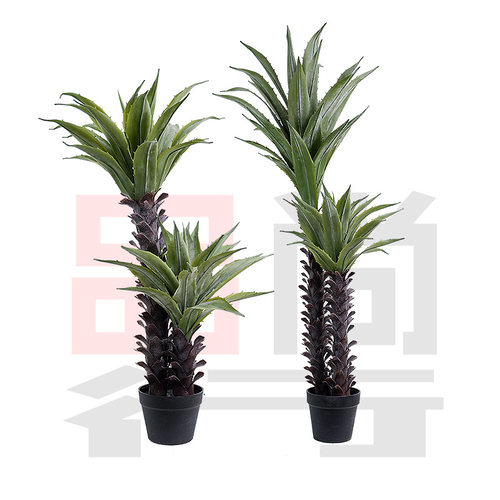 仿直绿值双头青叶龙舌兰仿真园林仿真树造景店面酒店装饰摆放