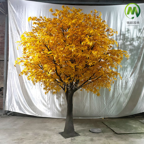 定制大型仿真枫叶树 室内酒店造景装饰假枫树玻璃钢仿真秋枫树
