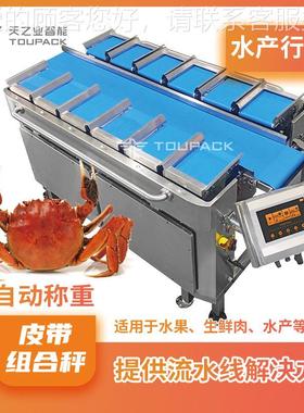 罗非片自动配肉重 排骨猪量秤配重组合秤 12鱼头自动VQW皮带组合