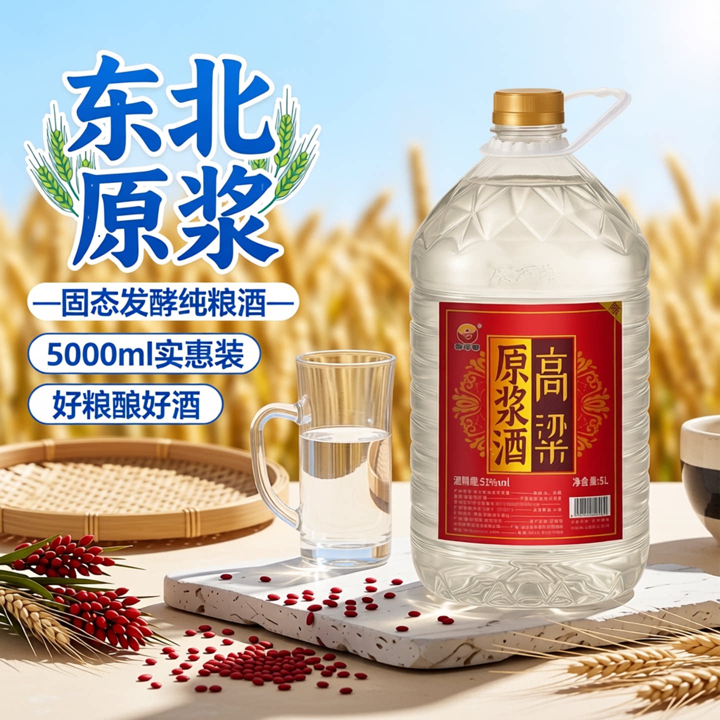 纯粮食酒东北小烧高粱酒散装酒泡酒用52度60度大桶装浓香型兑水浑