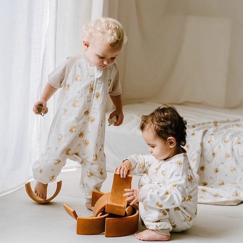 Nest Designs婴儿睡袋春款儿童纱布短袖拼接宝宝分腿睡袋春夏,婴童用品,睡袋/防踢被,淘宝优惠券,粉丝福利购,淘宝优惠卷