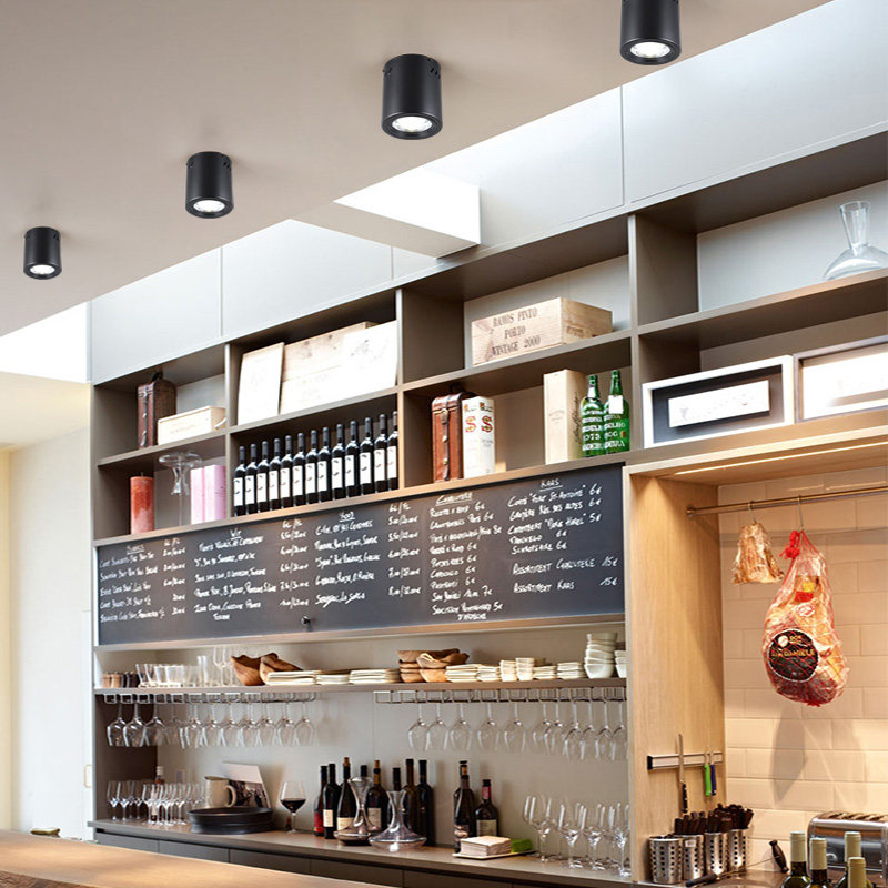 明装筒灯4寸5寸6寸8寸免开孔led格栅圆形吸顶吊线商场工程cob射灯,家装灯饰光源,明装筒灯,淘宝优惠券,粉丝福利购,淘宝优惠卷