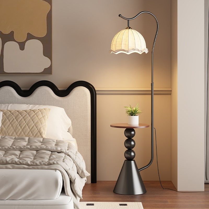 中古风落地灯客厅2025新款法式复古沙发旁边卧室置物架床头柜台灯,家装灯饰光源,置物功能落地灯,淘宝优惠券,粉丝福利购,淘宝优惠卷