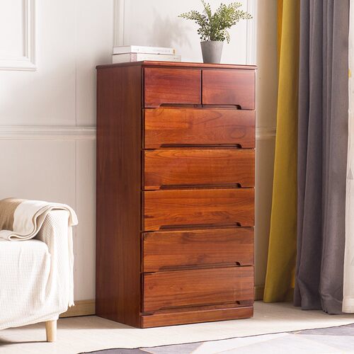 全实木斗柜整装收纳柜卧室柜子现代抽屉式五斗柜多功能家用储物柜