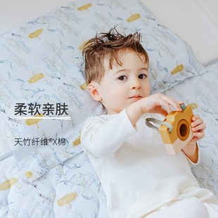 Nest Designs床纱布儿童桑蚕丝透气枕头套宝宝透气幼儿园竹棉枕套