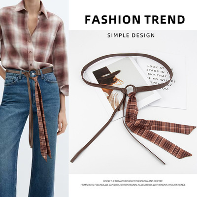 丝巾腰带PU配饰女丝带腰链嘻哈朋克复古皮带美式装饰配牛仔裤带女