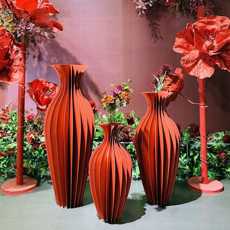 纸雕花瓶三件套 婚礼派对场景布置道具 折叠珠光纸摆件迎宾区路引,模玩/动漫/周边/娃圈三坑/桌游,文化/体育周边,淘宝优惠券,粉丝福利购,淘宝优惠卷