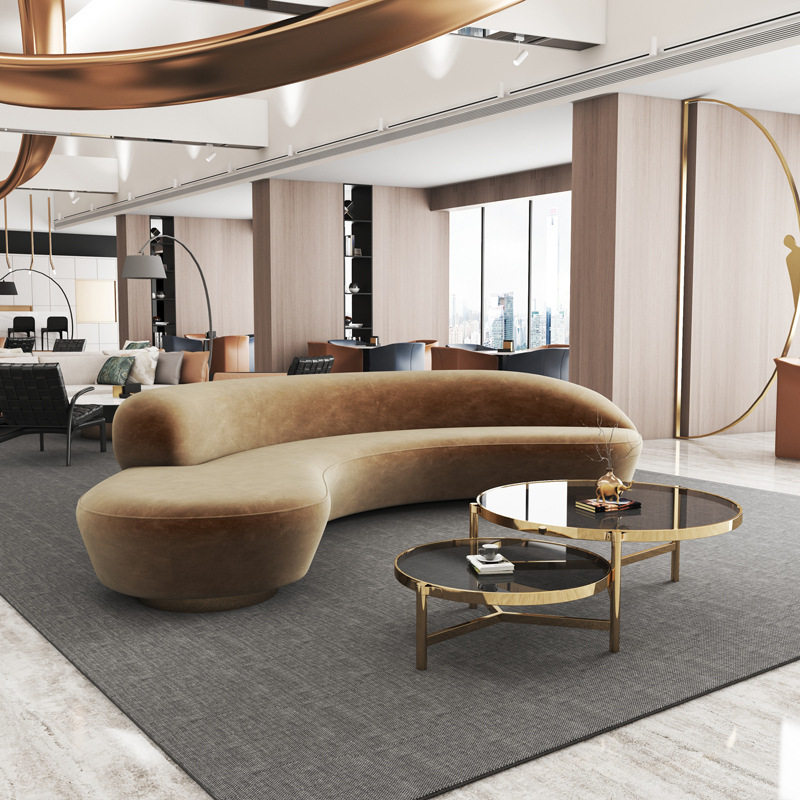 北欧现代轻奢设计师会所酒店大堂客厅洽谈布皮艺个性创意弧形沙发,模玩/动漫/周边/娃圈三坑/桌游,文化/体育周边,淘宝优惠券,粉丝福利购,淘宝优惠卷