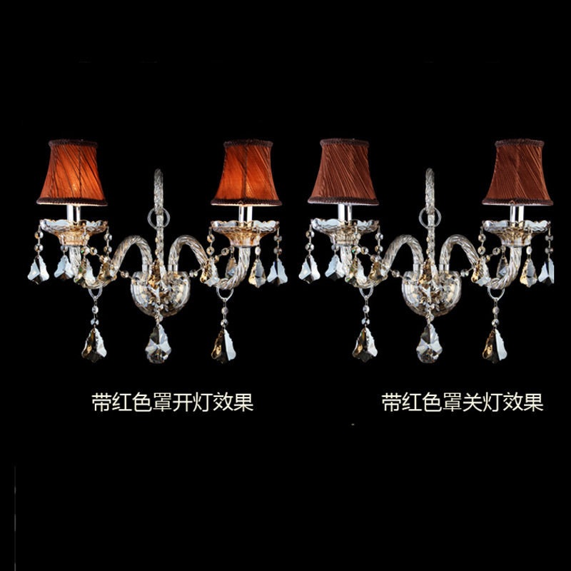 轻奢客厅壁灯过道墙壁灯具欧式水晶灯轻奢餐厅灯简欧卧室床头壁灯