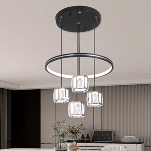 餐厅水晶吊灯现代简约大气2024新款 楼梯间吊灯收银台店铺商用吊灯