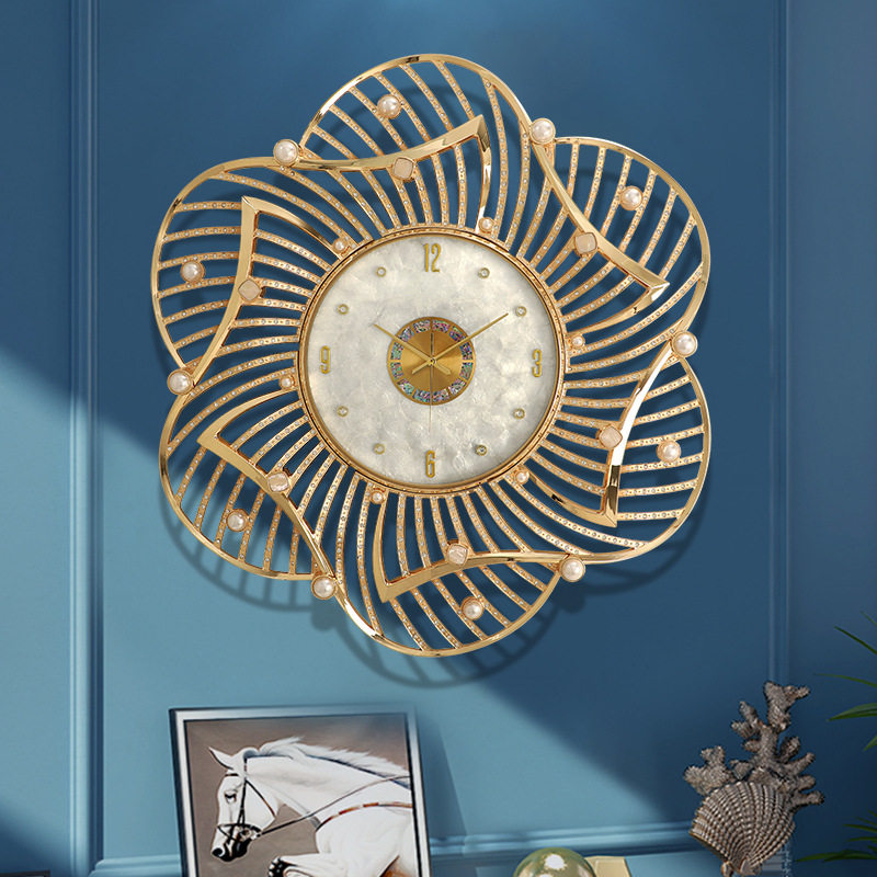 轻奢高档挂钟客厅大气贝壳钟饰静音软装钟表现代创意时钟艺术壁钟,模玩/动漫/周边/娃圈三坑/桌游,文化/体育周边,淘宝优惠券,粉丝福利购,淘宝优惠卷