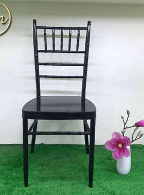 批发 HM-ZJ90 黑色竹节椅 厂家直供 亚光黑铁制堆叠椅 宴会专用
