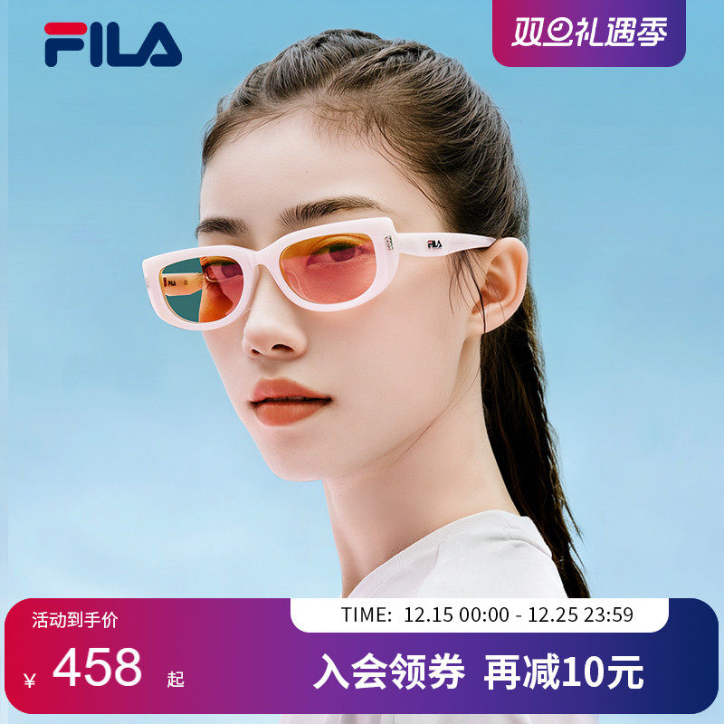 FILA斐乐猫眼小方框高清偏光太阳眼镜男女时尚高级感墨镜SFI932F