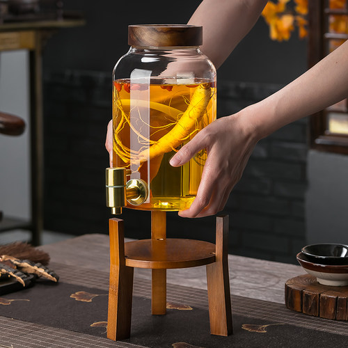 泡酒玻璃瓶家用带龙头10斤加厚泡酒罐子密封泡酒坛子药酒专用酒瓶