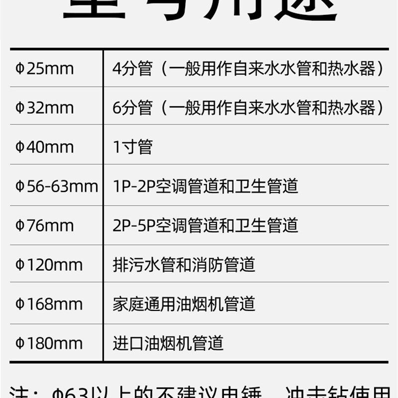 金亿喜水钻钻头混凝土金刚石快速干打空调墙壁开孔器水钻机水钻头