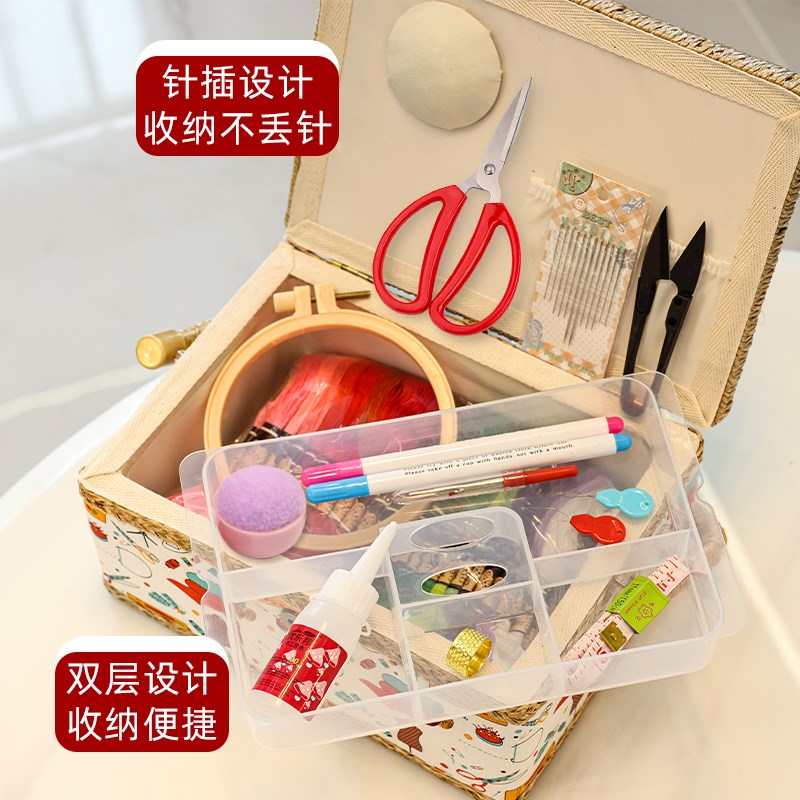 手工刺绣diy材料包针线包刺绣十字绣材料工具套装入门针线包全套