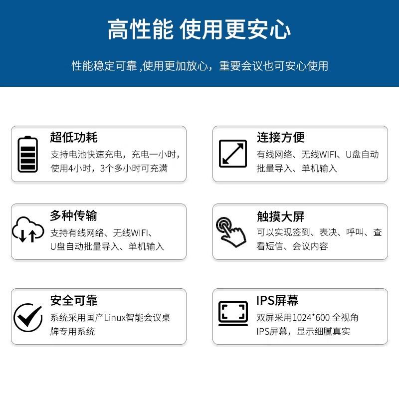 怀森双面触控液晶屏电子桌牌办公会议签到桌签无纸化系统智能席卡