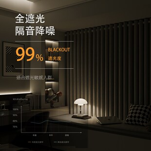 超强隔音窗帘遮光2024新款 卧室专业防吵 临街马路降噪棉免打孔安装