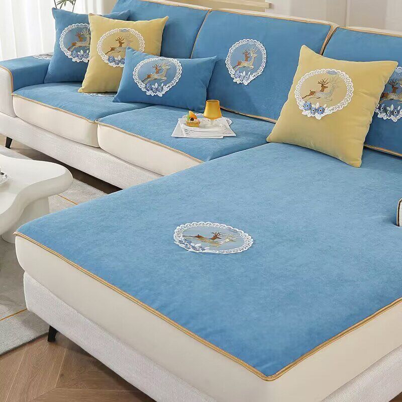 雪尼尔弹力沙发套罩全包套三人位加贵妃位沙发垫四季通用坐垫套定