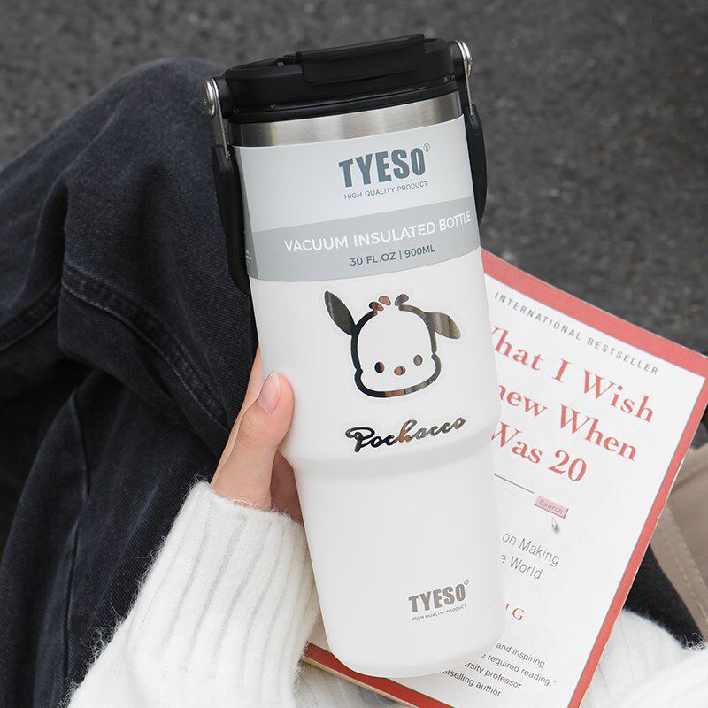 tyeso保温杯大容量杯子女生新款2023水杯车载男款保冷杯学生水壶