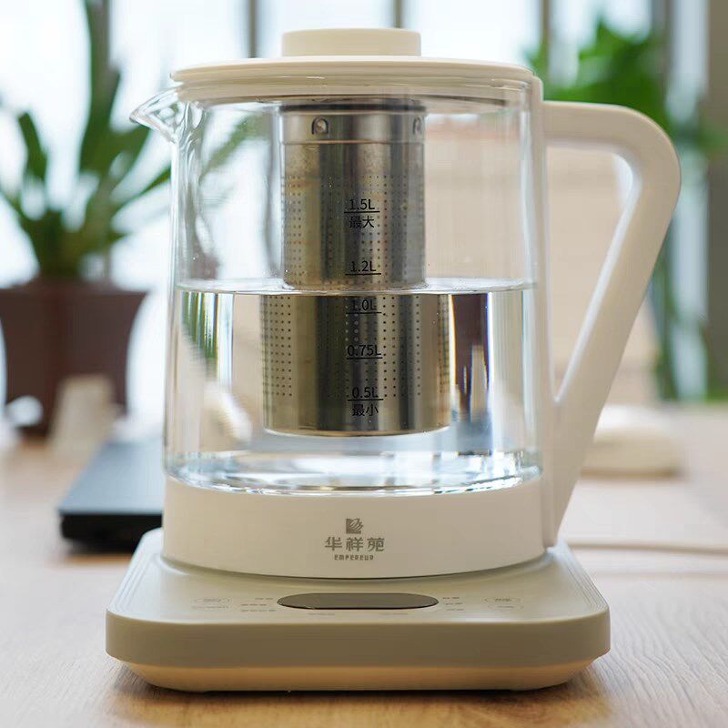 华祥苑迎宾煮茶壶1.5L加厚玻璃烧水壶多功能家用新款煮茶器推荐