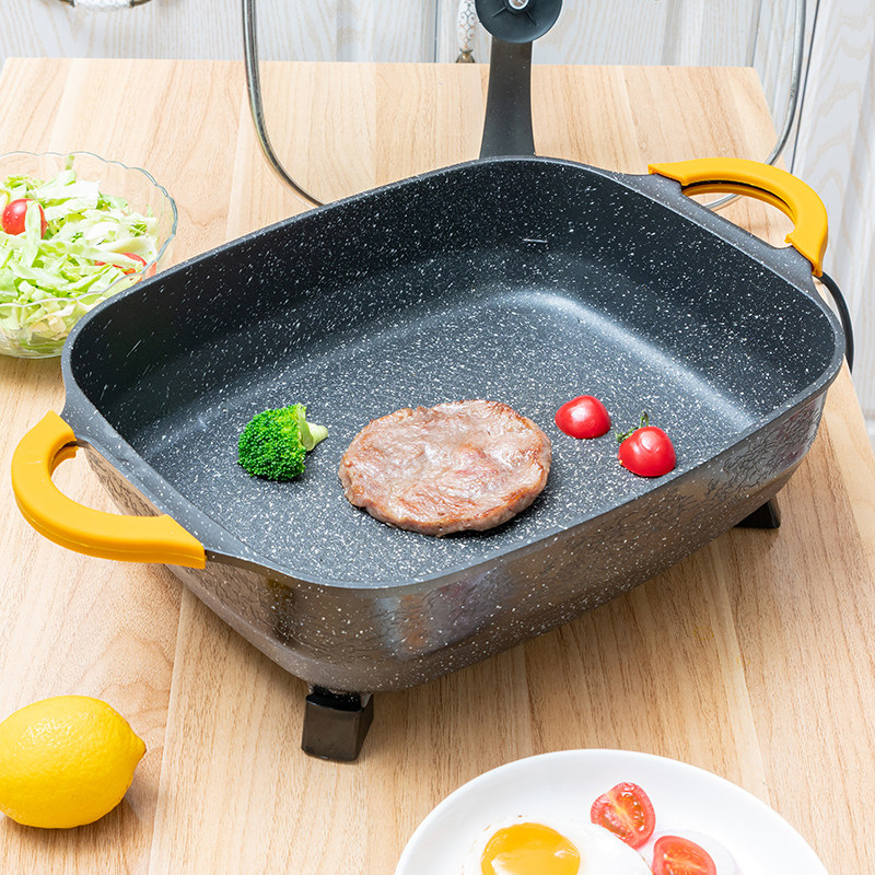 麦饭石不粘电火锅 多功能家用8升大容量电热锅 福喜双红电锅