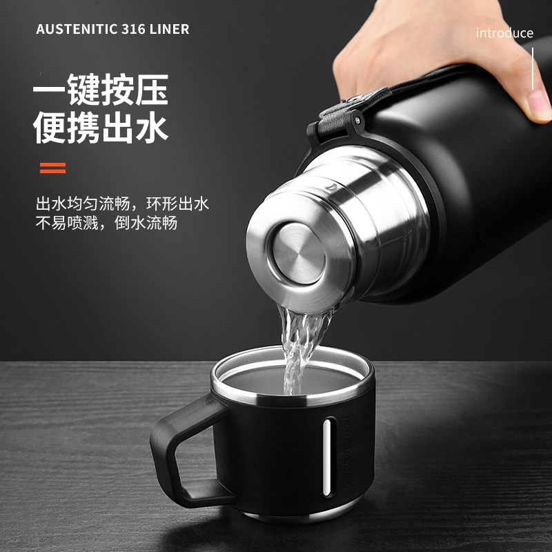 琪虎保温杯男款大容量高档316不锈钢户外便携焖闷泡茶杯子水杯壶